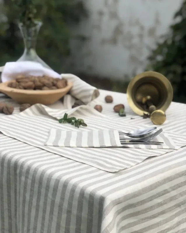 ľanový obrus pásik